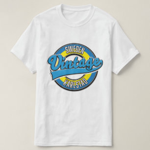 Camiseta logotipo estilo vintage karlstad suécia.