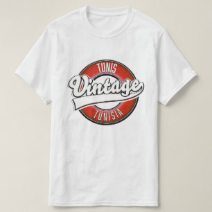 Camiseta logotipo estilo vintage Tunis Tunísia