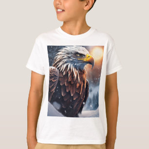 Camiseta Logotipo Futurístico da Águia de Neve