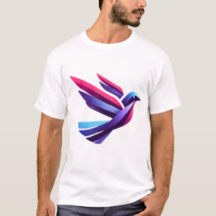 Camiseta Logotipo Geométrico de Aves - Design de Gradação M