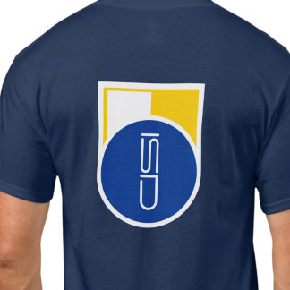 Camiseta Logotipo Gráfico Azul-Amarelo Branco ISD