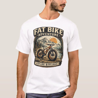 Camiseta Logotipo Gráfico de Aventura de Fat Bike