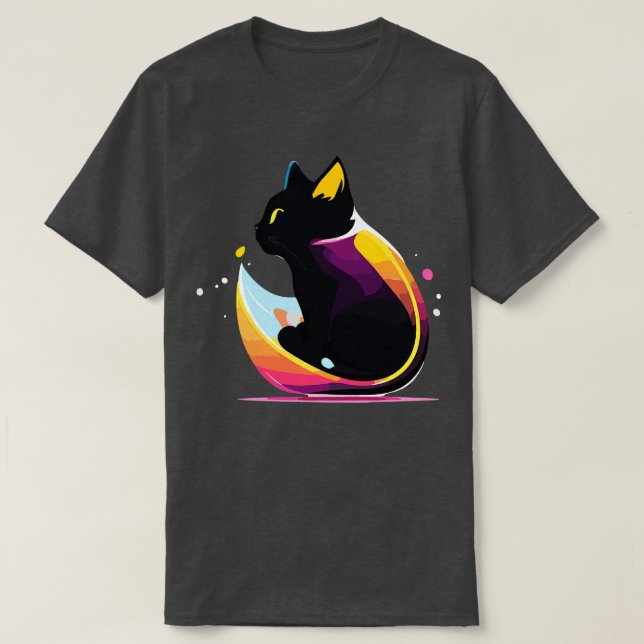 Camiseta Logotipo gráfico de emblema felino com reprodução  (Frente do Design)