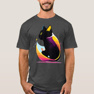 Camiseta Logotipo gráfico de emblema felino com reprodução