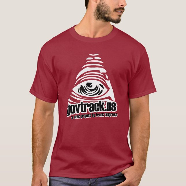 Camiseta Logotipo grande de GovTrack - vermelho - apoio (Frente)