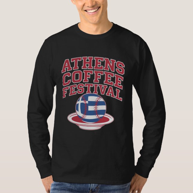Camiseta Logotipo Grego de Baseball em Café (Frente)
