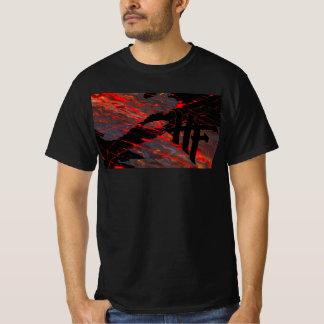 Camiseta logotipo HF colocado no fundo da arte drip