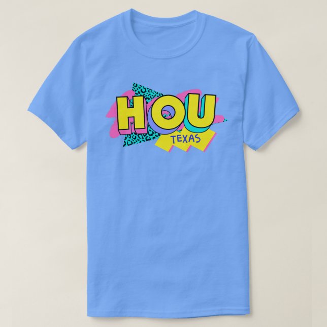 Camiseta Logotipo Houston Texas Retro 90s (Frente do Design)