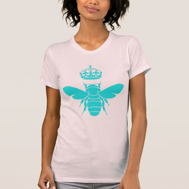 Camiseta Logotipo inteligente da abelha de rainha da (Frente)