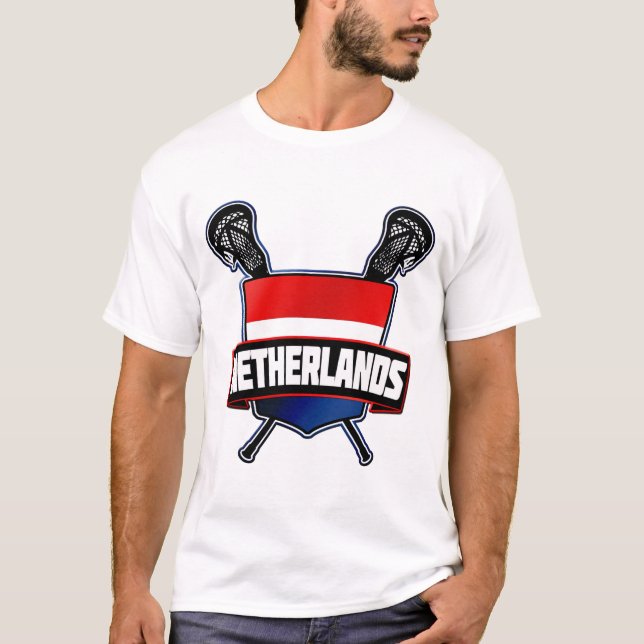 Camiseta Logotipo Lacrosse Holandês Com Nome E Número (Frente)