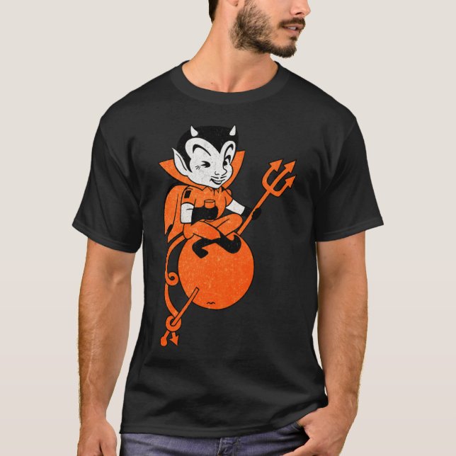 Camiseta Logotipo Laranja Julius 1960s com Winking Devi (Frente)