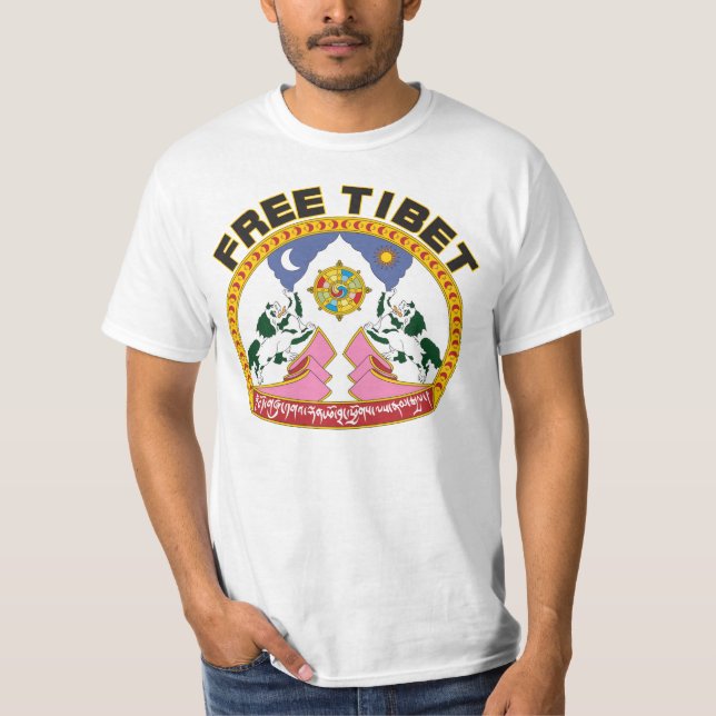 Camiseta Logotipo livre da bandeira de Tibet (Frente)