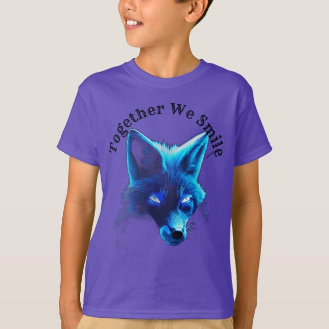 Camiseta Logotipo Maiestoso Blue Fox Cyberpunk (Frente)