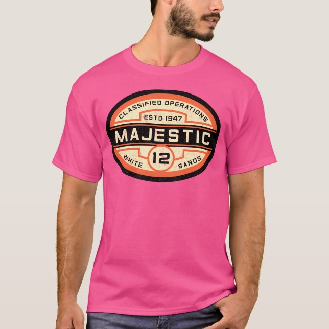 Camiseta Logotipo majestoso Oval (Laranja) (Frente)