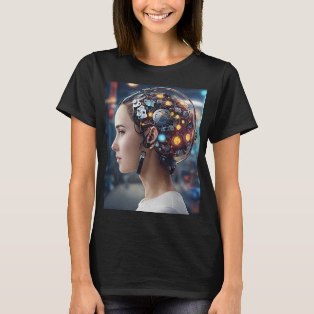 Camiseta Logotipo mecânico do cérebro (Frente)