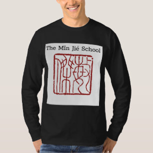 Camiseta Logotipo Min Jie School+Progressão de Canais Longo