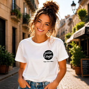 Camiseta Logotipo Minimalista e Texto Empresarial