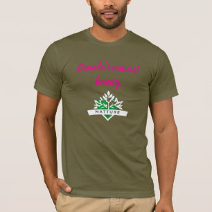 Camiseta Logotipo Minimalista Verde Natureza Canadá