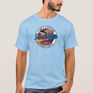 Camiseta Logotipo Mínimo Elegante Brooklyn Design Azul Clar