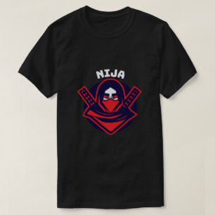 Camiseta Logotipo Ninja – Emblema de Guerreiro Ousado