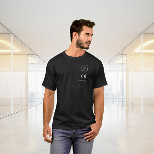 Camiseta Logotipo nome iniciais preto branco negócios