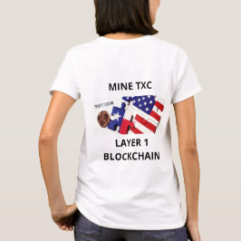 Camiseta Logotipo oficial de Moedas de Textos e Camisa-Queb