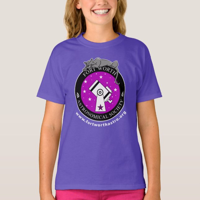 Camiseta Logotipo oficial FWAS Meninas Roxo T-Shirt (Frente)