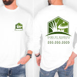 Camiseta Logotipo para tratamento de leis Paisagismo profis<br><div class="desc">Mostre sua experiência com nosso Logotipo Profissional de Cuidados de Leão Paisagismo Empresarial T-Shirt, projetado para cuidar de grama, paisagens e profissionais de jardim. Apresentando um logotipo personalizável de cinza e preto, esta camiseta combina estilo com funcionalidade para dar à sua equipe uma aparência elegante e coesa. Perfeito para o...</div>