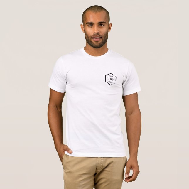 Camiseta Logotipo Personalizado Branco Empresa Funcionarios (Frente Completa)