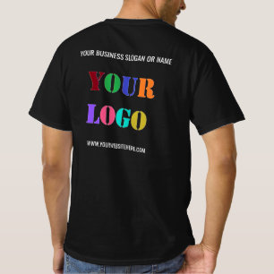 Camiseta Logotipo personalizado da empresa e texto para o p