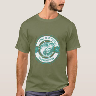 Camiseta Logotipo Personalizado de Pesca de Robalo