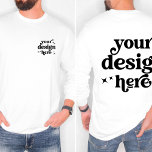 Camiseta Logotipo personalizado do Design frontal e traseir<br><div class="desc">Este logotipo personalizado de camiseta de manga comprida e design frente-atrás combina disponibilidade e versatilidade, fazer a escolha perfeita para mostrar sua marca. Quer você esteja adicionando um logotipo de empresa, emblema de equipe ou um design único, esta camisa oferece uma canvas personalizada para representar seu negócio ou organização em...</div>