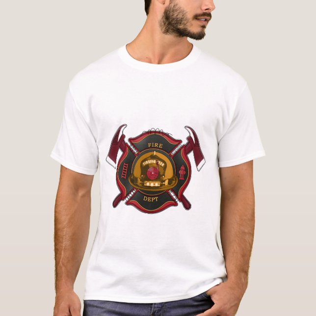 Camiseta Logotipo personalizado do Fire Department (Frente)