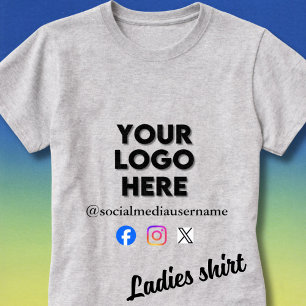 Camiseta Logotipo Personalizado e Negócios de Mídia Social