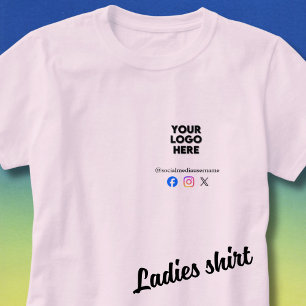 Camiseta Logotipo Personalizado e Negócios de Mídia Social