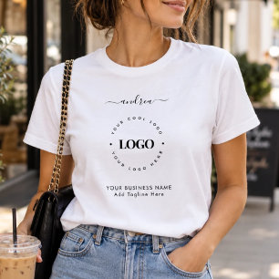 Camiseta Logotipo Personalizado Preto e Branco Empresarial