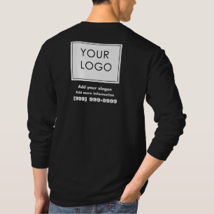 Camiseta Logotipo personalizado profissional preto para peq