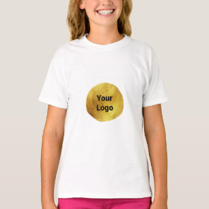 Camiseta Logotipo personalizado simples e elegante aqui, em