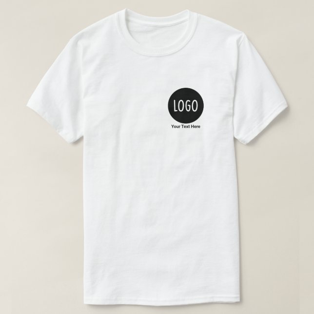 Camiseta Logotipo personalizado simples e negócios de texto (Frente do Design)