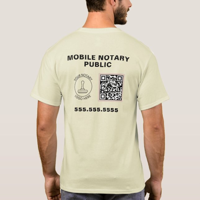 Camiseta Logotipo profissional de empresa Código QR Trabalh (Verso)