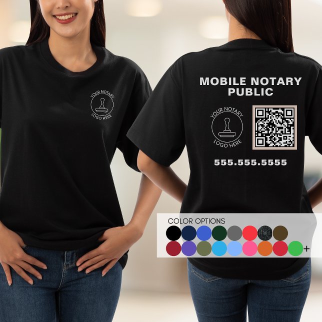 Camiseta Logotipo profissional de empresa Código QR Trabalh (Criador carregado)