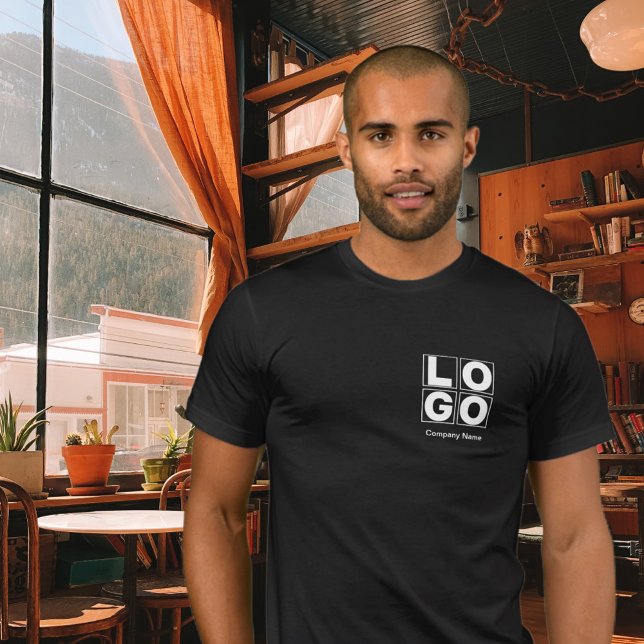 Camiseta Logotipo quadrado da empresa e nome comercial (Criador carregado)