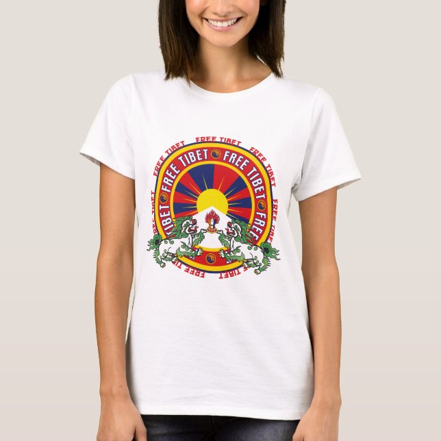 Camiseta Logotipo redondo livre de Tibet (Frente)