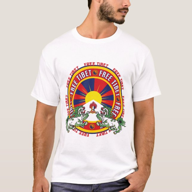 Camiseta Logotipo redondo livre de Tibet (Frente)