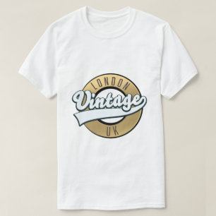 Camiseta Logotipo Retro de London Vintage UK.