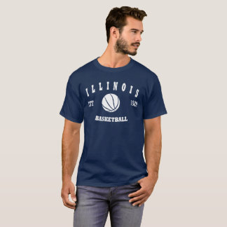 Camiseta Logotipo retro do basquetebol de Illinois