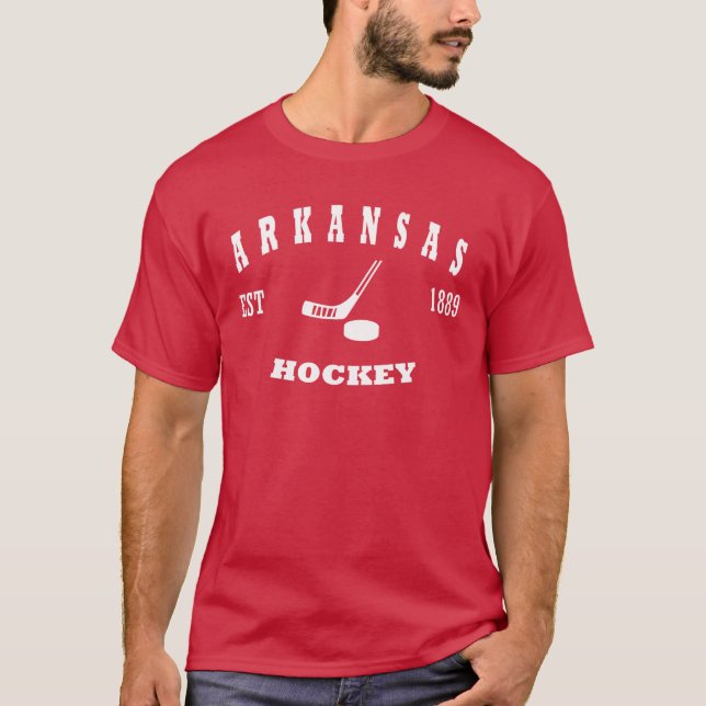 Camiseta Logotipo retro do hóquei de Arkansas (Frente)