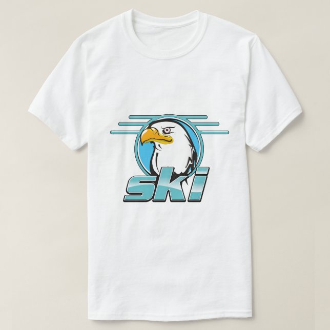Camiseta Logotipo Retro Golden Eagle Ski (Frente do Design)