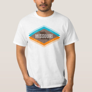 Camiseta Logotipo Retro Vintage do Meio do Século Missouri