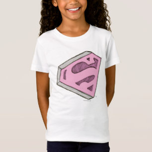 Camiseta Logotipo rosa de Supergirl esboçado